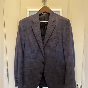 Canali “Kei” Lavender and Blue Plaid Blazer - 44R